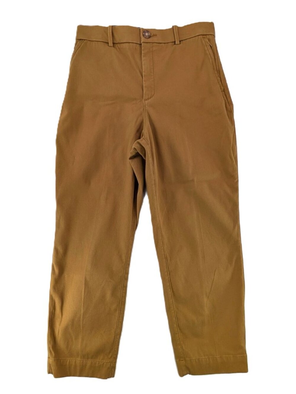 Spanx Ankle Pant Womens Sz L Supersmooth Stretch Twill Slim Straight Flax Brown